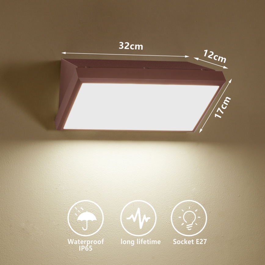 Brilagi - TRIANGLE Dimmable LED Outdoor Wall Light 1xE27/6W/230V 2700-6500K IP65 brown