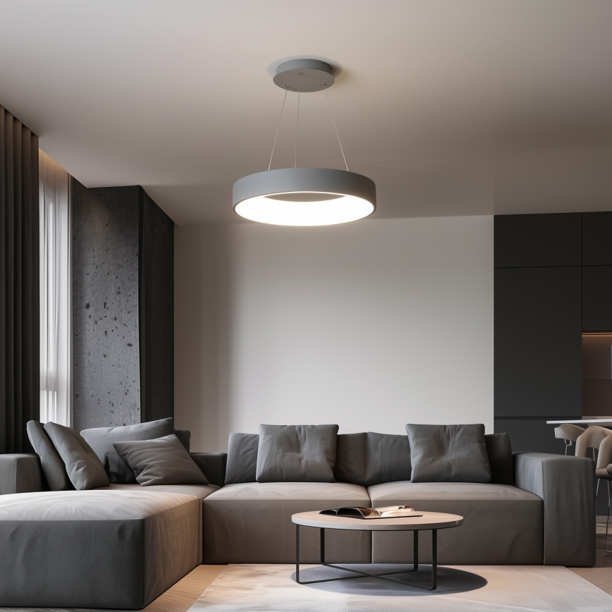 Brilagi - LED Dimmable Cable-Suspended Pendant FALCON LED/80W/230V 3000-6500K Ø 60 cm grey + remote control