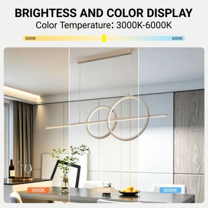BRILAGI - Dimmable LED pendant light on cable SIGNATURE LED/53W/230V 3000-6000K 120 cm beige+ remote control