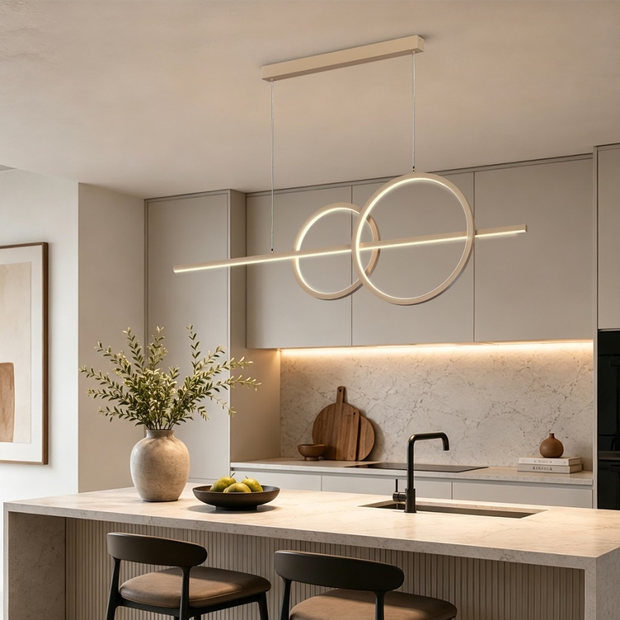 BRILAGI - Dimmable LED pendant light on cable SIGNATURE LED/53W/230V 3000-6000K 120 cm beige+ remote control