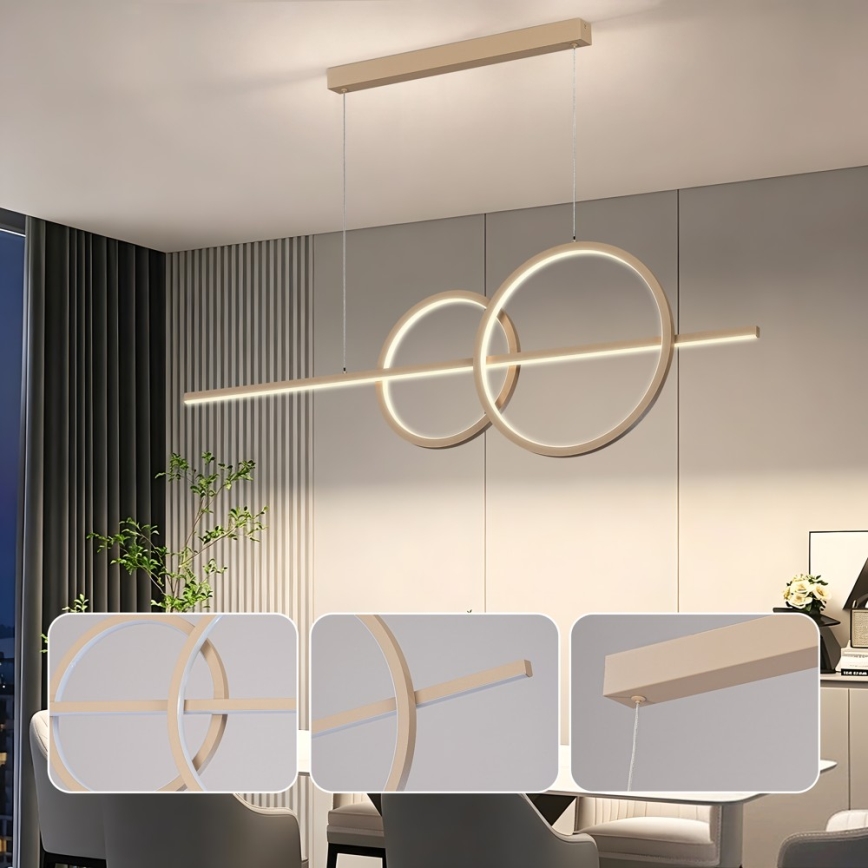 BRILAGI - Dimmable LED pendant light on cable SIGNATURE LED/53W/230V 3000-6000K 120 cm beige+ remote control