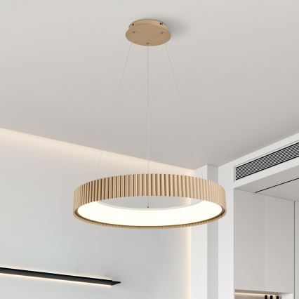 Brilagi - LED Dimmable Cable Pendant FALCON MODERN LED/54W/230V 3000-6500K Ø 60 cm Beige + Remote Control