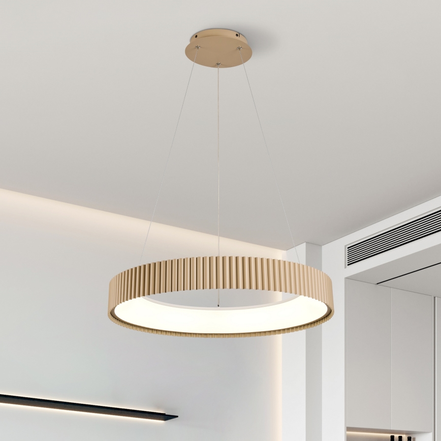 Brilagi - LED Dimmable Cable Pendant FALCON MODERN LED/54W/230V 3000-6500K Ø 60 cm Beige + Remote Control
