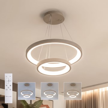 BRILAGI - LED Dimmable pendant light on cable FALCON SLIM LED/68W/230V 3000-6500K Ø 50 cm beige + remote control