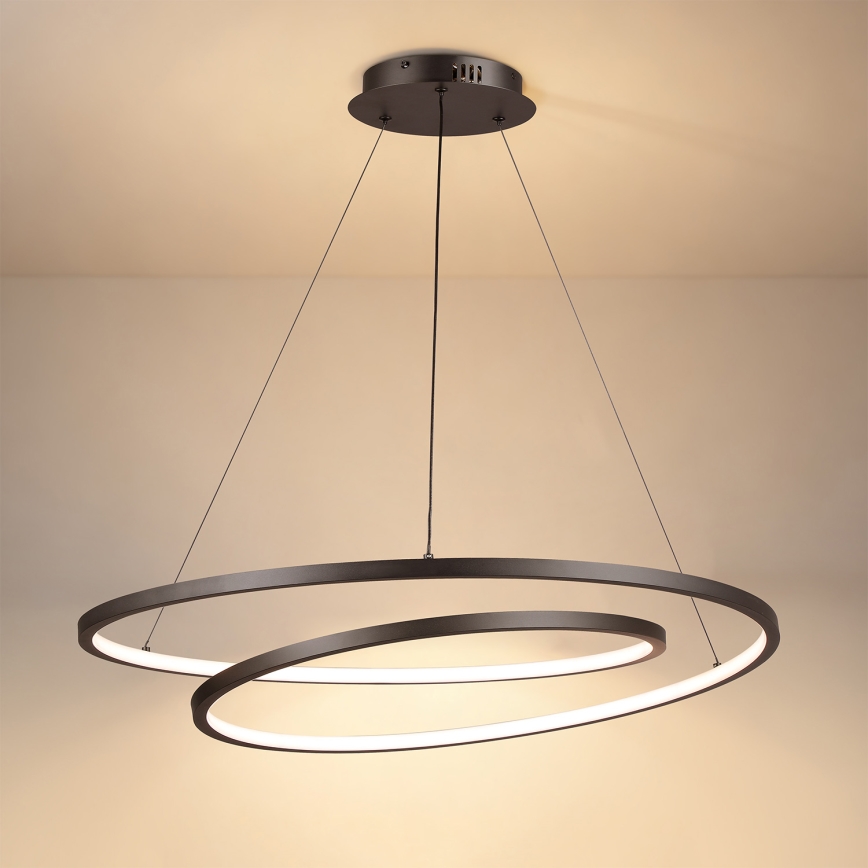 Brilagi - TWISTER LED Dimmable Cable Pendant LED/105W/230V 3000–6000K Ø 100 cm Black + Remote Control