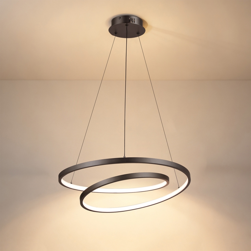 Brilagi - LED Dimmable Cable Pendant TWISTER LED/48W/230V 3000-6000K Ø50 cm Black + Remote Control