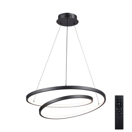 Brilagi - LED Dimmable Cable Pendant TWISTER LED/48W/230V 3000-6000K Ø50 cm Black + Remote Control