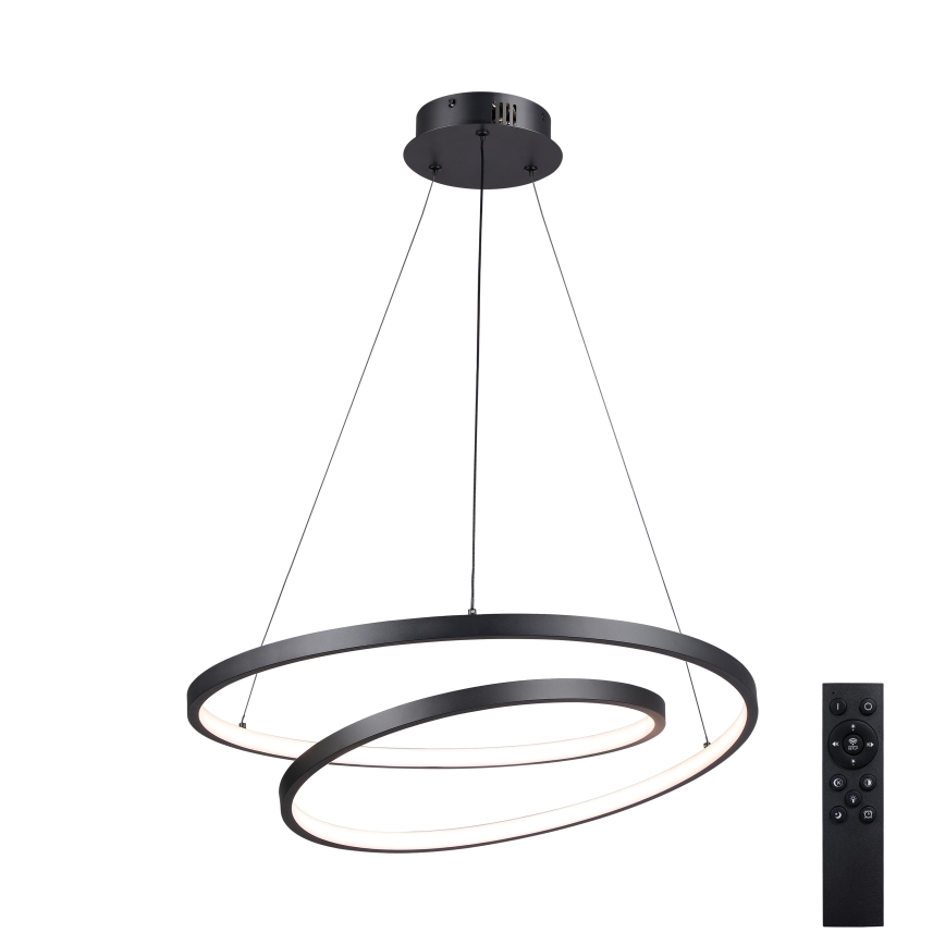Brilagi - LED Dimmable Cable Pendant TWISTER LED/48W/230V 3000-6000K Ø50 cm Black + Remote Control