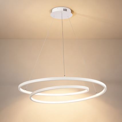 Brilagi - TWISTER LED Dimmable Cable-Suspended Pendant Light LED/75W/230V 3000–6000K Ø70 cm White + Remote Control