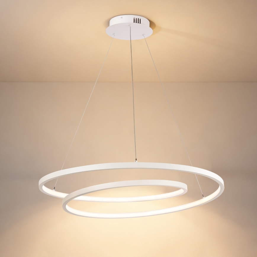Brilagi - TWISTER LED Dimmable Cable-Suspended Pendant Light LED/75W/230V 3000–6000K Ø70 cm White + Remote Control