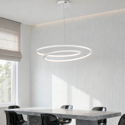 Brilagi - TWISTER LED Dimmable Cable-Suspended Pendant Light LED/75W/230V 3000–6000K Ø70 cm White + Remote Control