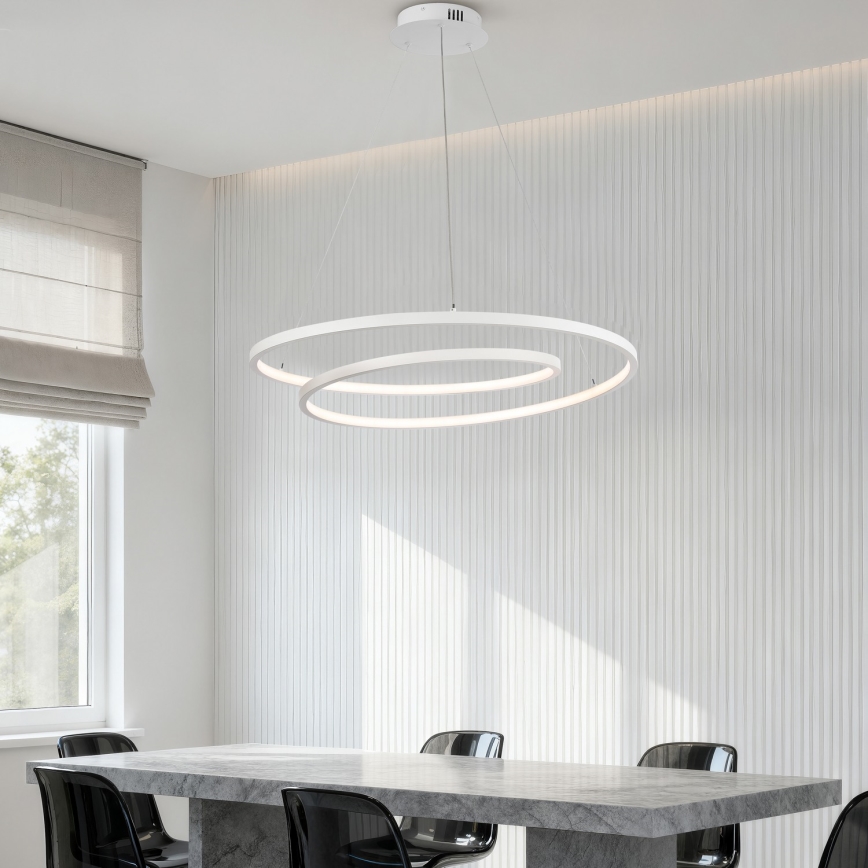 Brilagi - TWISTER LED Dimmable Cable-Suspended Pendant Light LED/75W/230V 3000–6000K Ø70 cm White + Remote Control
