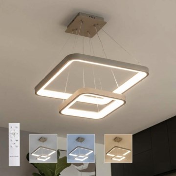 BRILAGI - LED dimmable pendant light suspended on cable FALCON SLIM LED/78W/230V 3000-6500K 50x50 cm beige + remote control