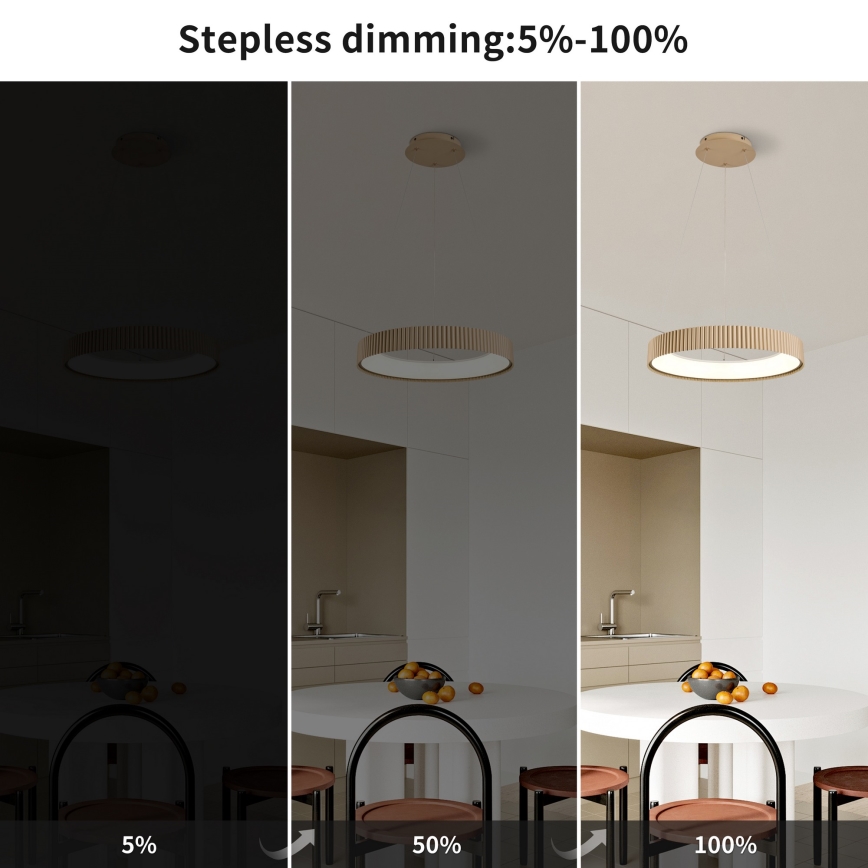 Brilagi - LED Dimmable Cable Pendant Light FALCON MODERN LED/30W/230V 3000-6500K 40 cm beige + remote control