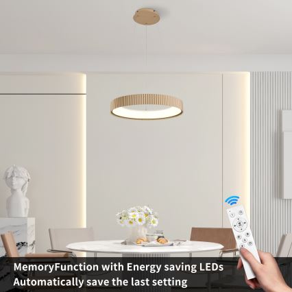 Brilagi - LED Dimmable Cable Pendant Light FALCON MODERN LED/30W/230V 3000-6500K 40 cm beige + remote control