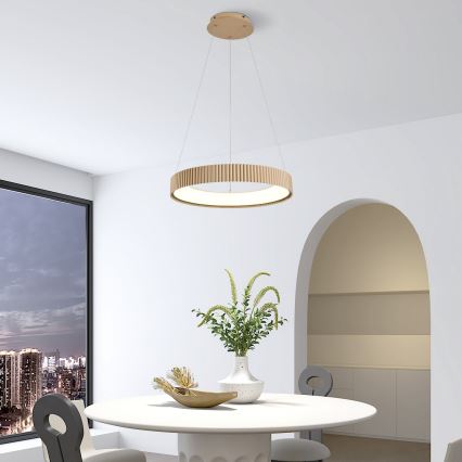 Brilagi - LED Dimmable Cable Pendant Light FALCON MODERN LED/30W/230V 3000-6500K 40 cm beige + remote control