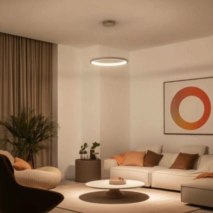 BRILAGI - LED Dimmable pendant light on cable FALCON SLIM LED/42W/230V 3000-6500K pr. 50 cm beige + remote control