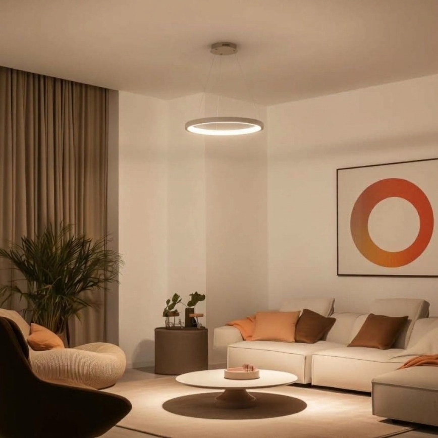 BRILAGI - LED Dimmable pendant light on cable FALCON SLIM LED/42W/230V 3000-6500K pr. 50 cm beige + remote control