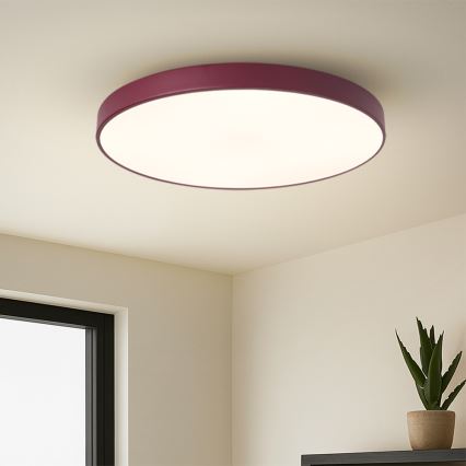 Brilagi - Dimmable POOL LED Ceiling Light, 60W/230V, 3000–6000K, Ø 60 cm, Burgundy + Remote Control