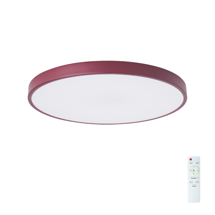 Brilagi - Dimmable POOL LED Ceiling Light, 60W/230V, 3000–6000K, Ø 60 cm, Burgundy + Remote Control