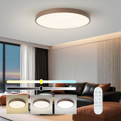 Brilagi - POOL SMART LED Dimmable Fixture / 100W / 230V, Ø 80 cm, 3000–6000K, Wi‑Fi (Tuya) + Remote Control, Brown