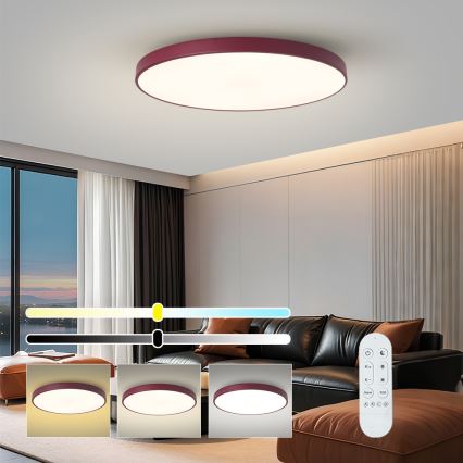 Brilagi - Dimmable LED Light POOL SMART LED/100W/230V Ø 80 cm Tuya Wi‑Fi + Remote Control, Burgundy
