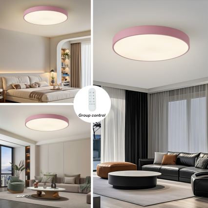 Brilagi - Dimmable LED Light Fixture POOL SMART LED/100W/230V Ø 80 cm Tuya Wi‑Fi + Remote Control, Pink