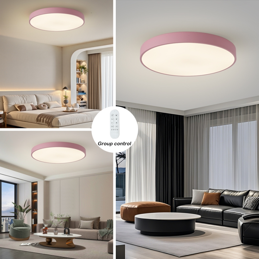 Brilagi - Dimmable LED Light Fixture POOL SMART LED/100W/230V Ø 80 cm Tuya Wi‑Fi + Remote Control, Pink