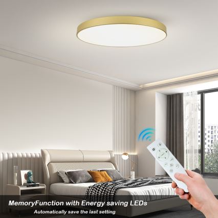 Brilagi - POOL SMART Dimmable LED Ceiling Light 128W/230V 3000-6000K 100 cm Gold Tuya Wi-Fi + Remote Control