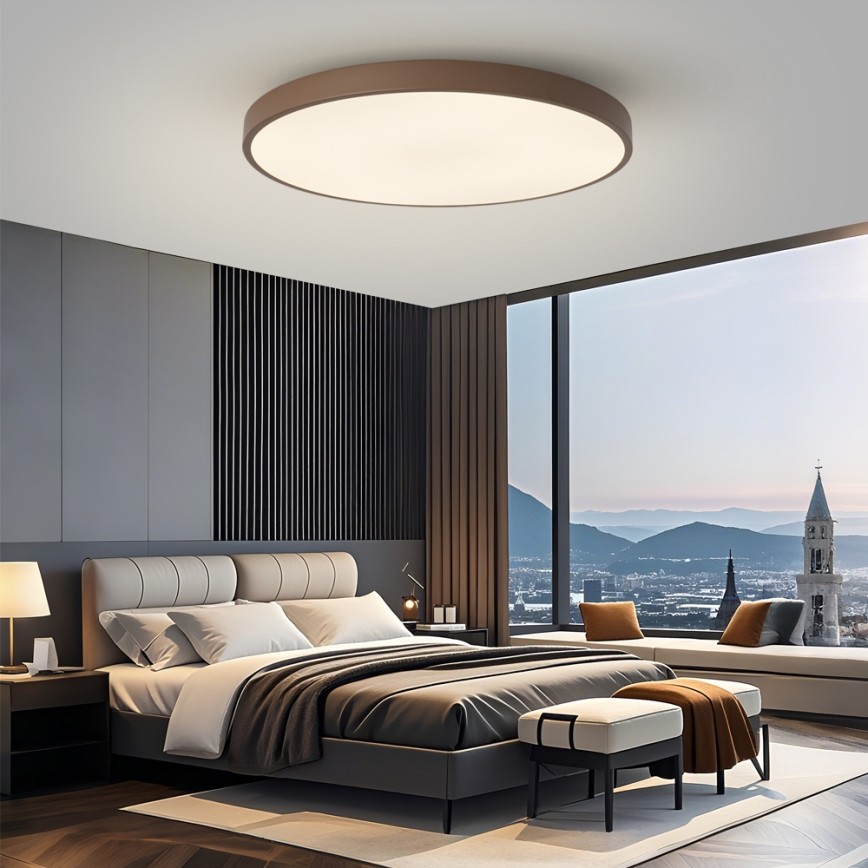 Brilagi - Dimmable LED luminaire POOL SMART LED/128W/230V Ø 100 cm Wi-Fi Tuya + remote control, brown