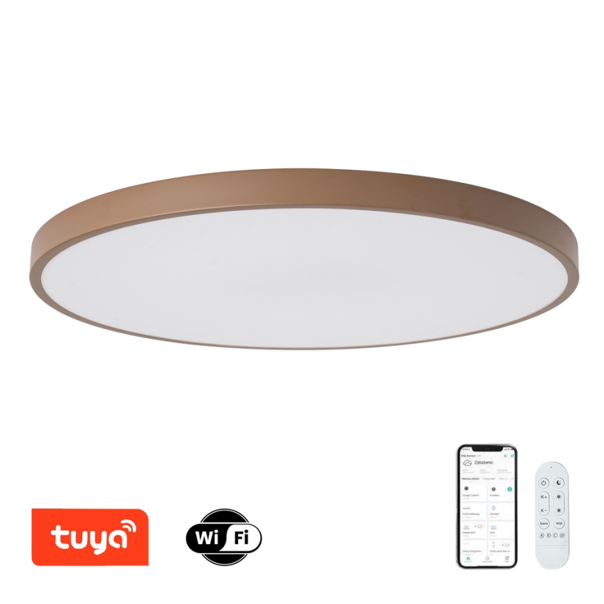 Brilagi - Dimmable LED luminaire POOL SMART LED/128W/230V Ø 100 cm Wi-Fi Tuya + remote control, brown