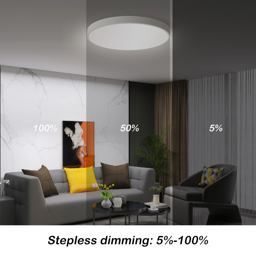 Brilagi - POOL SMART Dimmable LED Ceiling Light 60W/230V, 50 cm, 3000–6000K, Wi‑Fi (Tuya) + Remote Control, White