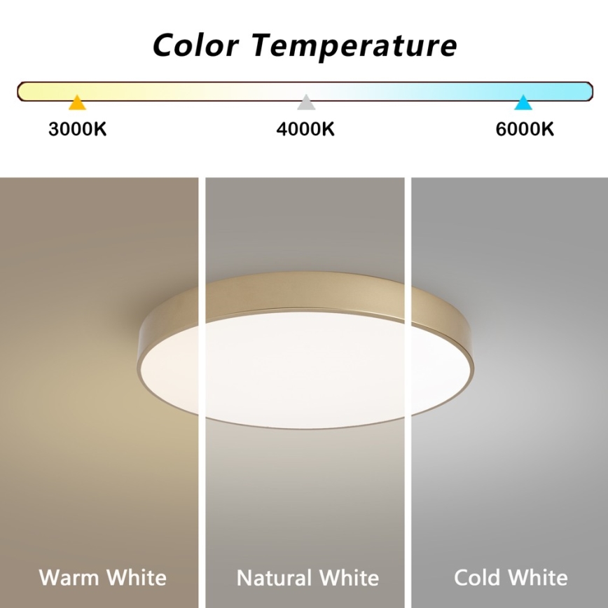 BRILAGI - Dimmable LED ceiling light POOL SMART LED/60W/230V 3000-6000K Ø 50 cm Tuya Wi-Fi Gold + Remote Control