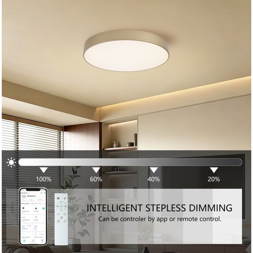 BRILAGI - Dimmable LED ceiling light POOL SMART LED/60W/230V 3000-6000K Ø 50 cm Tuya Wi-Fi Gold + Remote Control