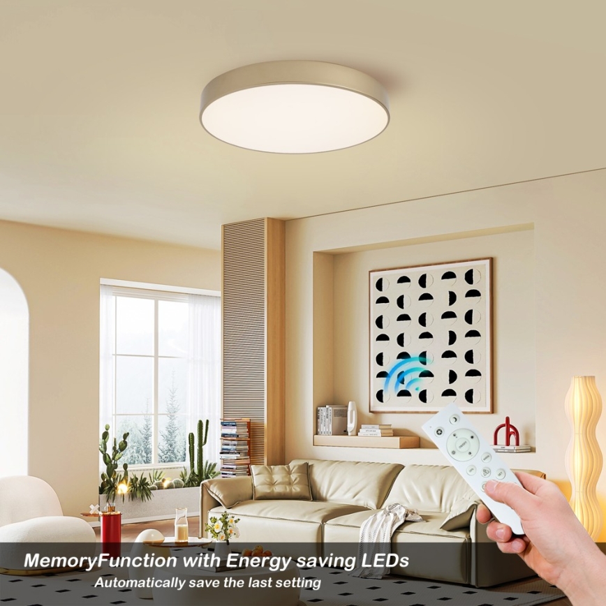 BRILAGI - Dimmable LED ceiling light POOL SMART LED/60W/230V 3000-6000K Ø 50 cm Tuya Wi-Fi Gold + Remote Control