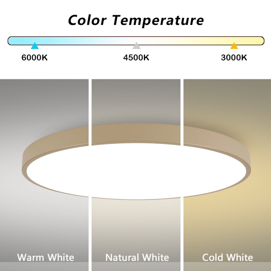 Brilagi - POOL SMART Dimmable LED Ceiling Light/180W/230V 3000-6000K 120 cm Beige Wi-Fi Tuya + Remote Control