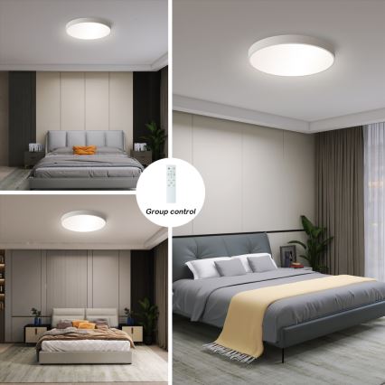 Brilagi - POOL SMART 48W LED Dimmable Ceiling Light, 40 cm, 230V, 3000–6000K, Tuya Wi‑Fi + Remote Control, White