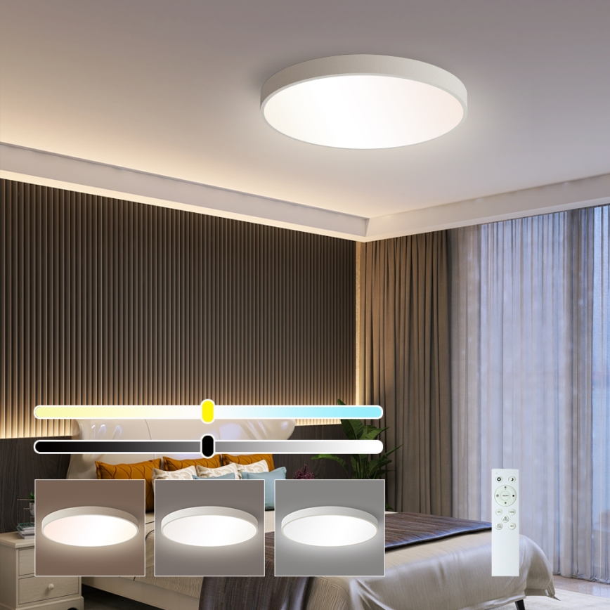 Brilagi - POOL SMART 48W LED Dimmable Ceiling Light, 40 cm, 230V, 3000–6000K, Tuya Wi‑Fi + Remote Control, White