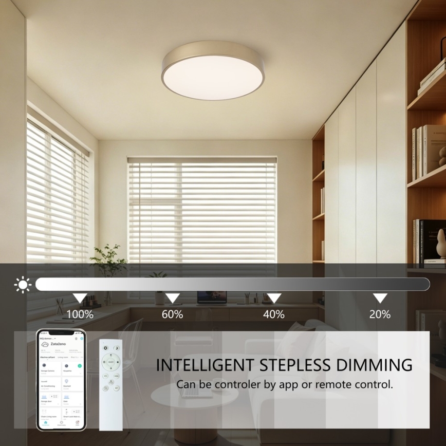 BRILAGI - Dimmable LED Ceiling Light POOL SMART LED/48W/230V 3000-6000K Ø 40 cm Wi‑Fi Tuya gold + remote control
