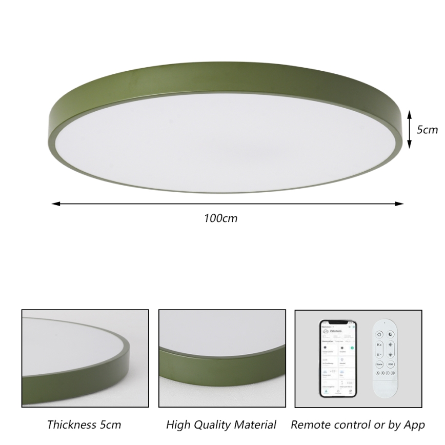 Brilagi - Dimmable POOL SMART LED pool light/128W/230V Ø 100 cm 3000-6000K Tuya Wi-Fi + remote control green