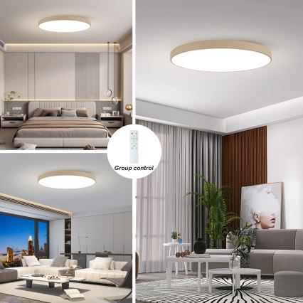 Brilagi - Dimmable LED Ceiling Light POOL SMART LED/180W/230V 3000-6000K 120 cm beige Wi-Fi Tuya + remote control