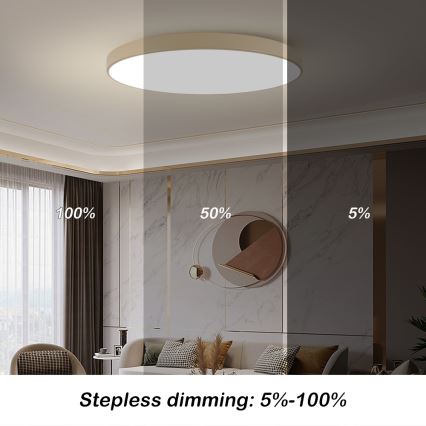 Brilagi - Dimmable LED Ceiling Light POOL SMART LED/180W/230V 3000-6000K 120 cm beige Wi-Fi Tuya + remote control
