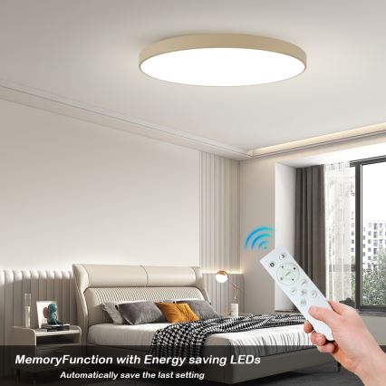 Brilagi - Dimmable LED Ceiling Light POOL SMART LED/180W/230V 3000-6000K 120 cm beige Wi-Fi Tuya + remote control