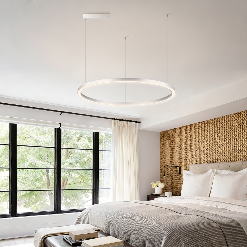Brilagi - PORTOFINO LED dimmable cable pendant lamp LED/60W/230V 3000-6000K Ø 80 cm silver + remote control