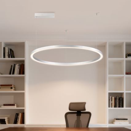 Brilagi - PORTOFINO LED dimmable cable pendant lamp LED/60W/230V 3000-6000K Ø 80 cm silver + remote control