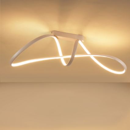Brilagi - Dimmable LED Flush-Mount Chandelier TWISTER LED/60W/230V 3000-6000K Beige + Remote Control