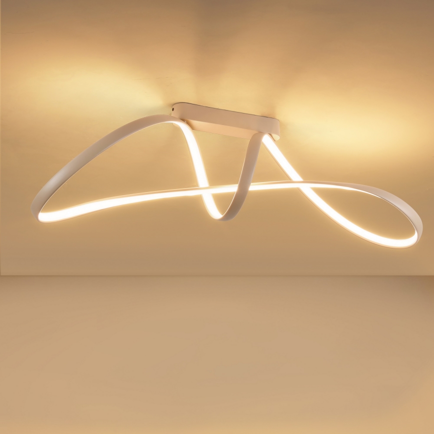 Brilagi - Dimmable LED Flush-Mount Chandelier TWISTER LED/60W/230V 3000-6000K Beige + Remote Control