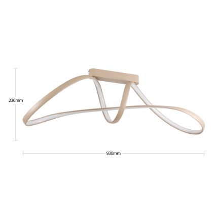 Brilagi - Dimmable LED Flush-Mount Chandelier TWISTER LED/60W/230V 3000-6000K Beige + Remote Control