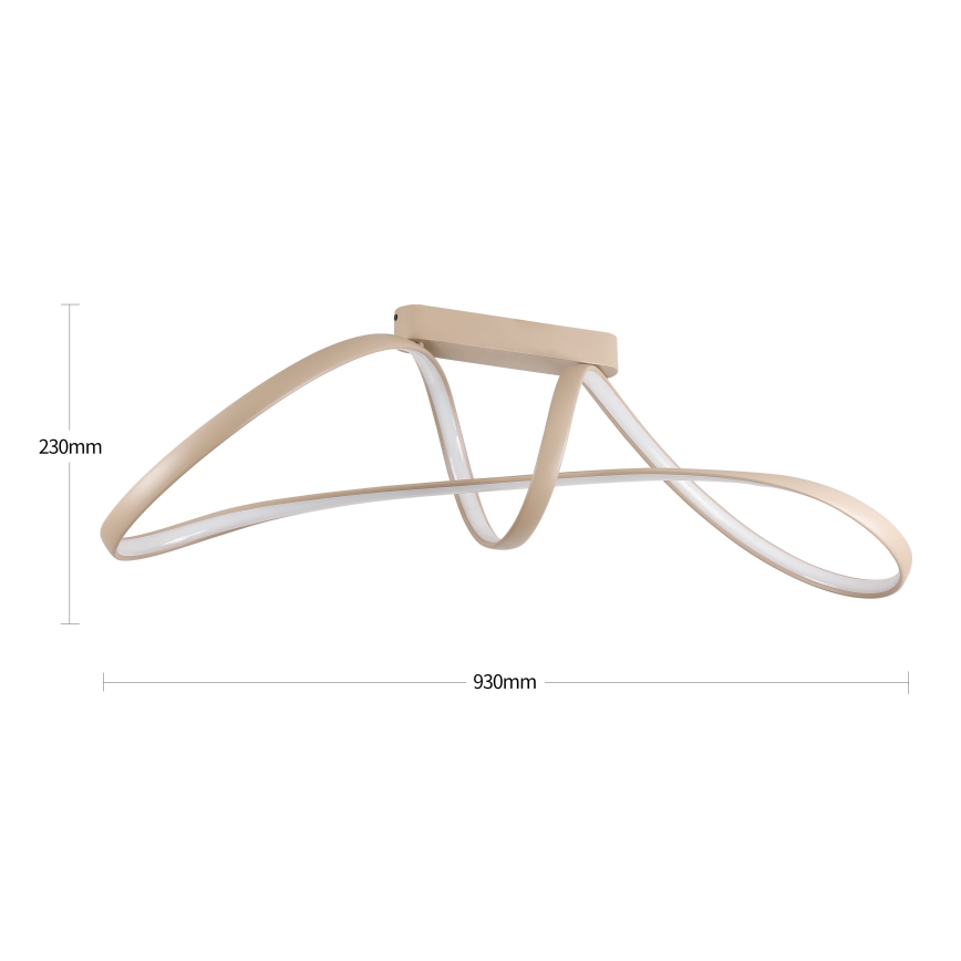 Brilagi - Dimmable LED Flush-Mount Chandelier TWISTER LED/60W/230V 3000-6000K Beige + Remote Control