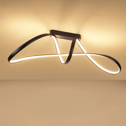 Brilagi - TWISTER LED/60W/230V Dimmable Surface-Mounted Ceiling Light 3000-6000K Black + Remote Control